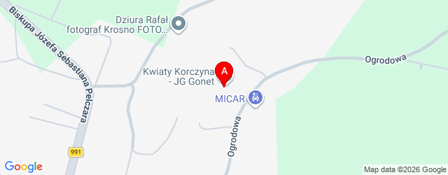 Mapa dojazdu - Korczyna, ul. Ogrodowa 65
